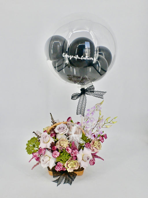 Pretty Basket Graduation Money Arrangement w/Stuffed