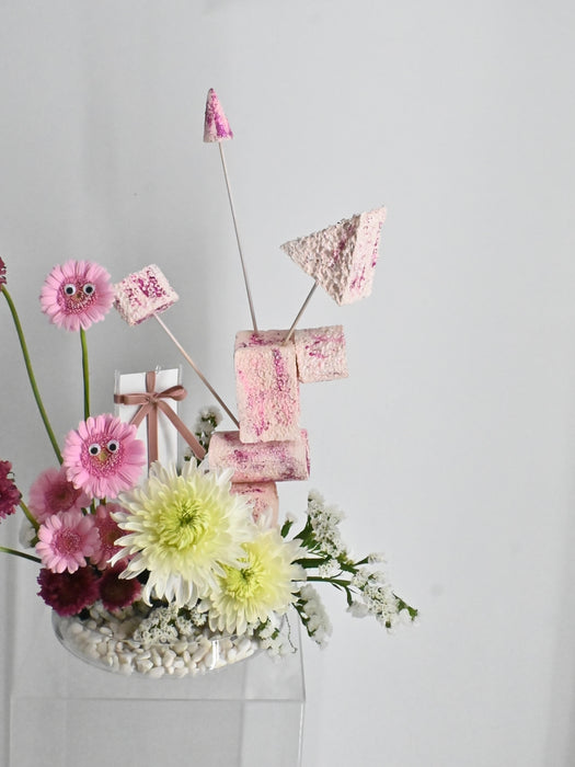 Pink Playfull Art Deco Floral Arrangement