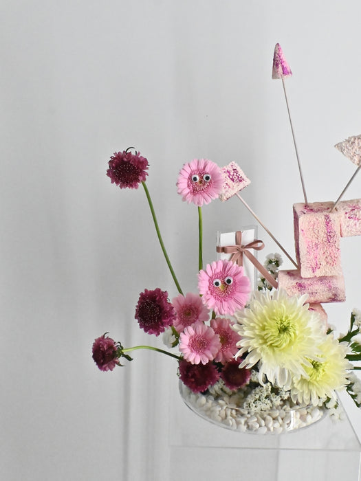 Pink Playfull Art Deco Floral Arrangement