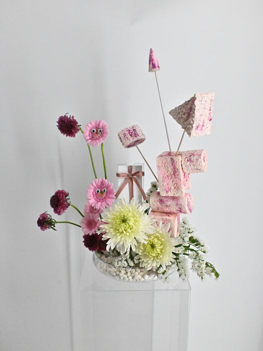 Pink Playfull Art Deco Floral Arrangement
