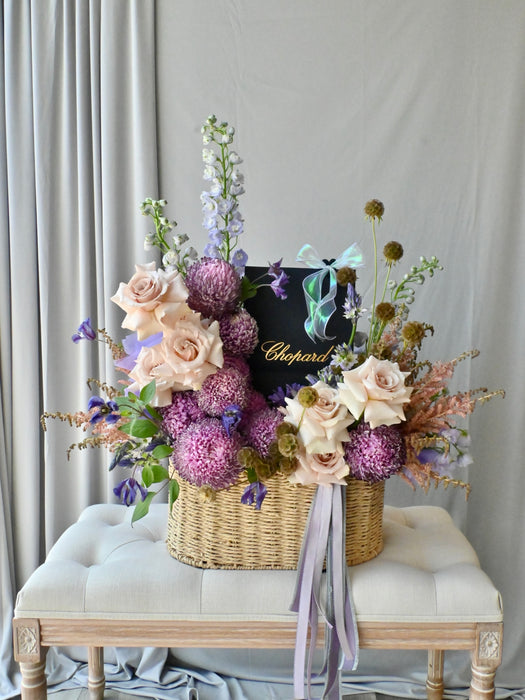 Pretty Purply Gift Basket Arrangement