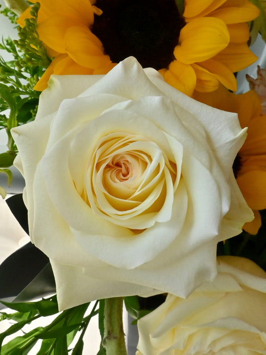 Golden Sunflower & Blush Garden Bouquet