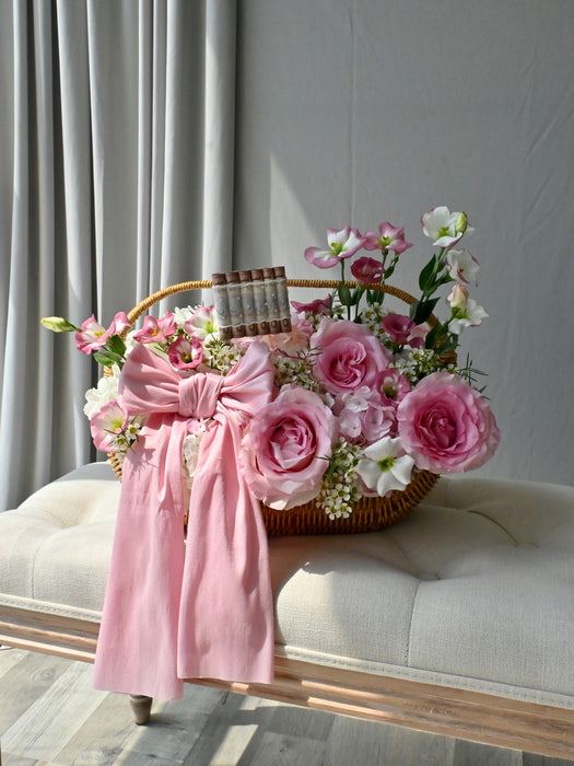 Pink Blossom Money Gift Basket