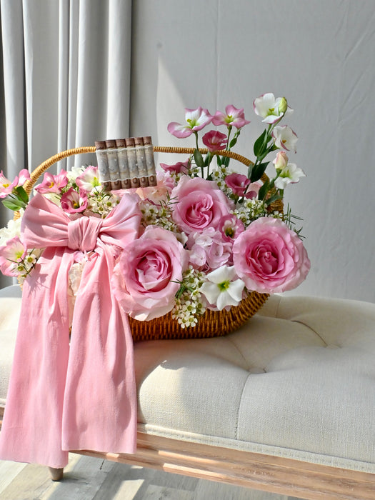 Pink Blossom Money Gift Basket