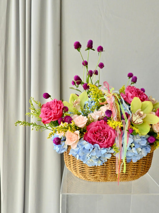 Vibrant Bloom Flower Basket