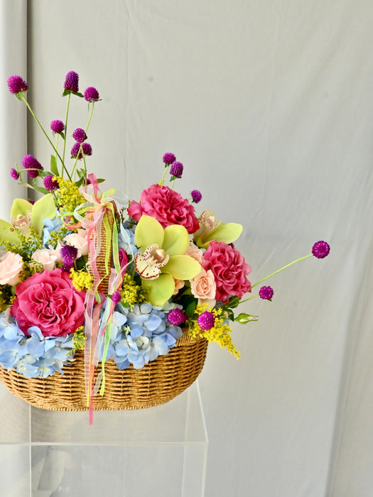Vibrant Bloom Flower Basket