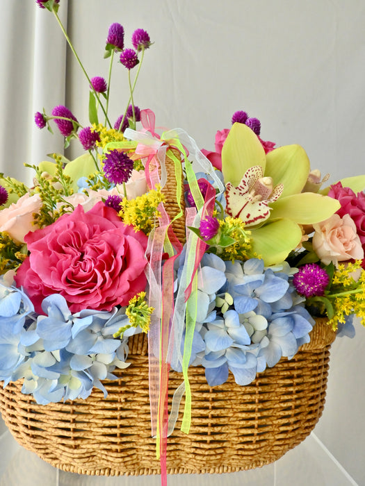Vibrant Bloom Flower Basket