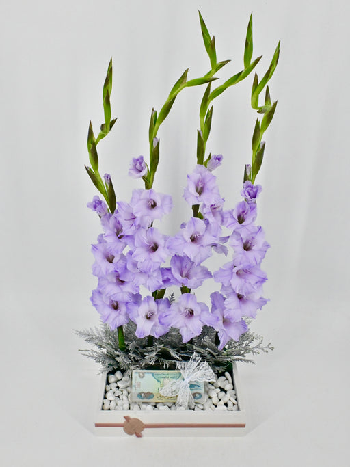 Pretty Gladiola Money Arrangement