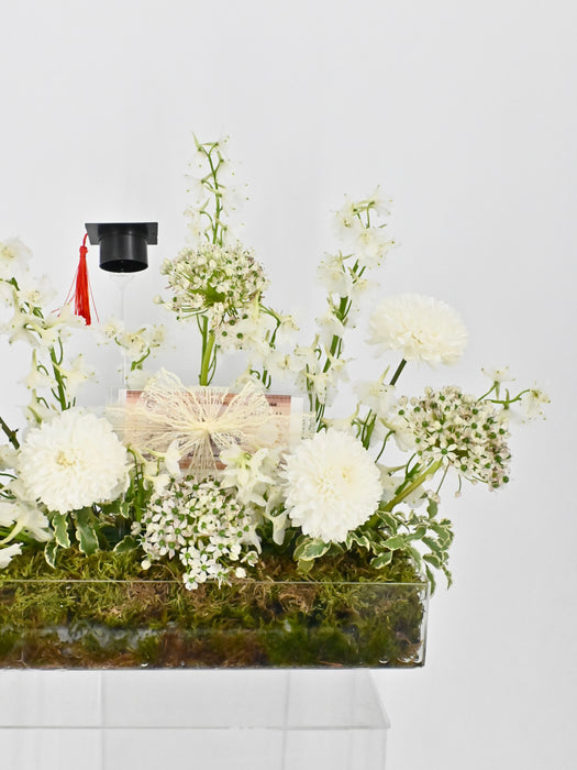 White Graduation Money Garden