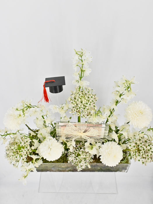 White Graduation Money Garden