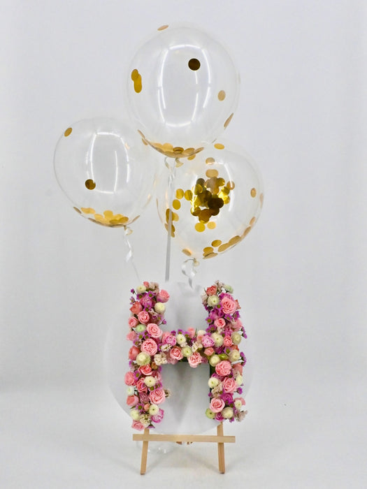 H Initial Flower with stand