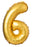 Number 6 foil balloon / 18 inch